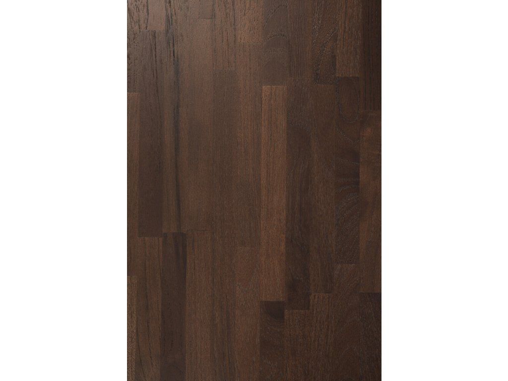 Odkládací stolek Oblic - lakovaný teak - hnědý - kulatý