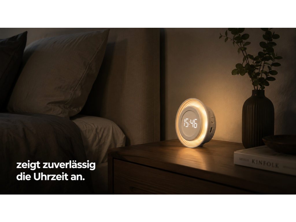 Noční světlo s hodinami Moonlight