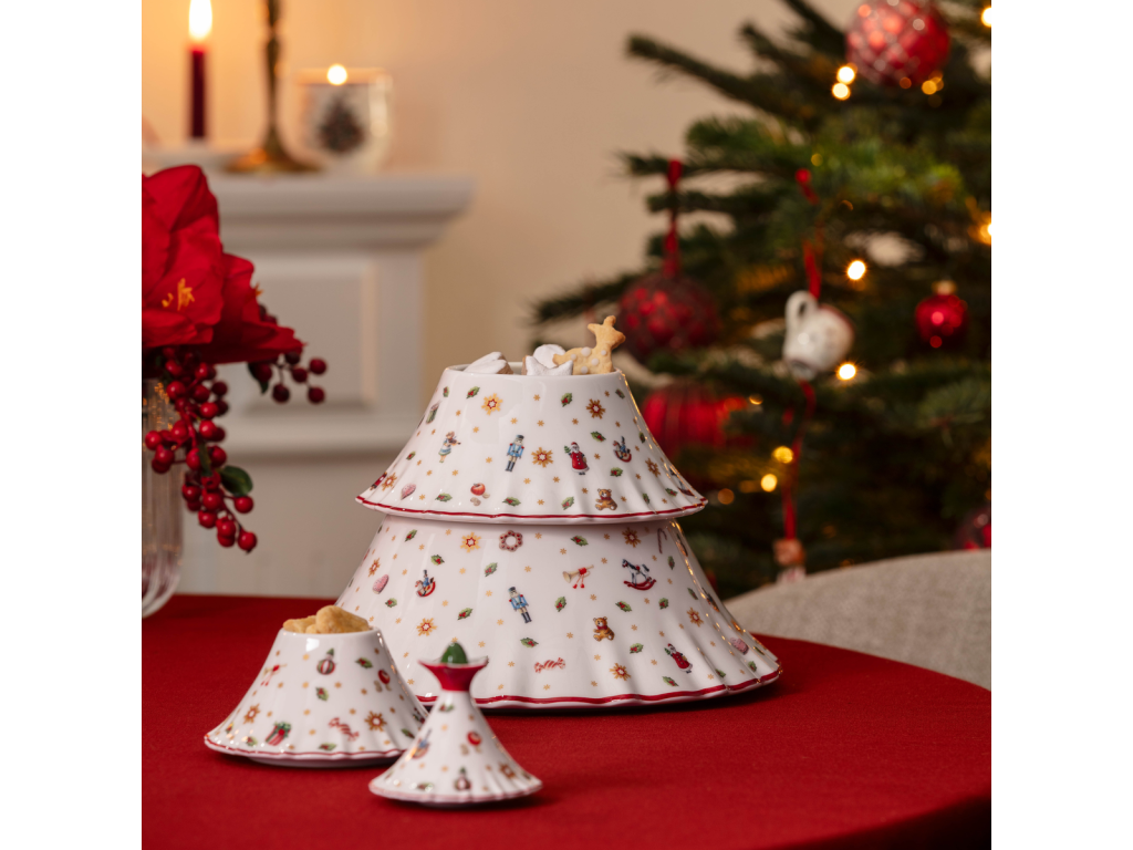 Vánoční dóza ve tvaru stromku, kolekce Toy's Delight
