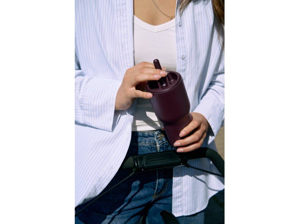 Cestovní termosklenice Sip'n'Go 0,6 l s brčkem, fialová Fig purple