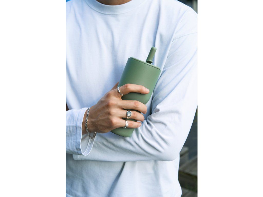 Cestovní termosklenice Sip'n'Go 0,6 l s brčkem, zelená Green goddess