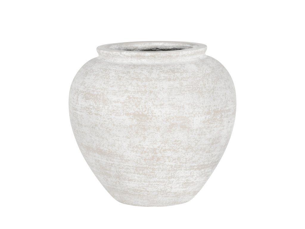 Květináč Orba, barva ovesně bílá, vel. L - ø 52 cm | v. 48 cm