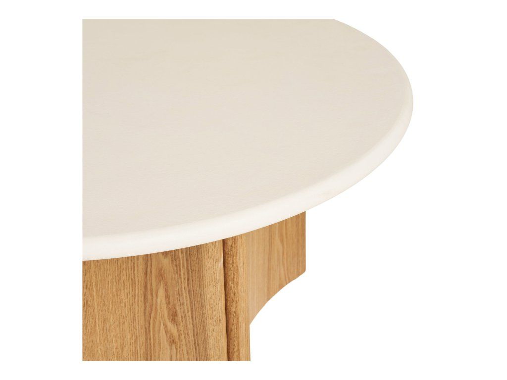 Konferenční stolek Motril, bílý/přírodní, ø 80 cm