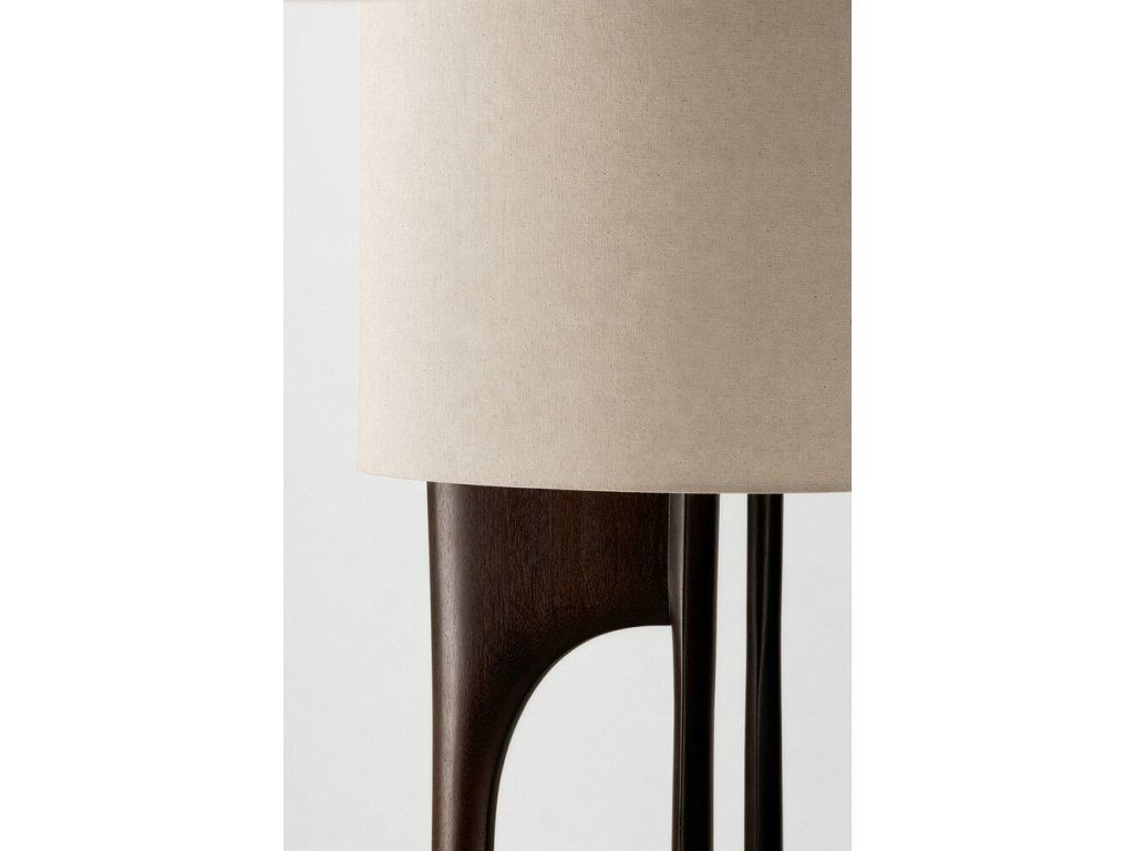 Stojací lampa Flow – mahagon rose brown, béžové stínidlo