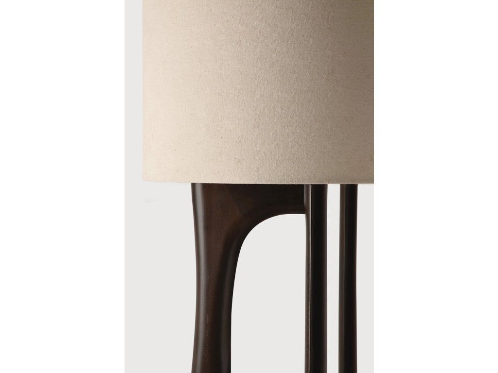 Stolní lampa Flow – mahagon rose brown, béžové stínidlo