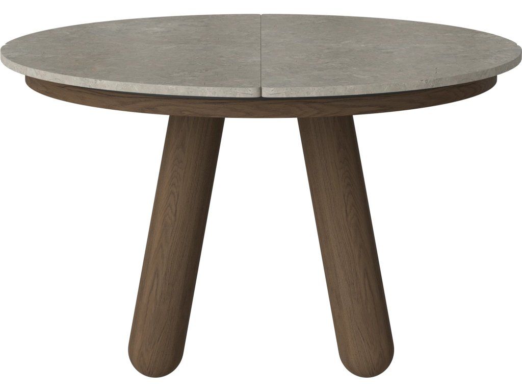 Jídelní stůl Balance Ø125 cm, mramor Grigio Bottarga, rozkládací