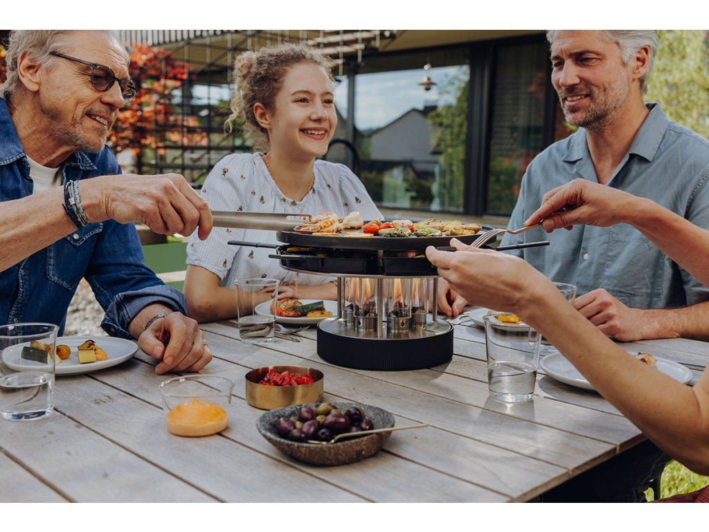 Stolní gril na bioetanol CIRCLE 35 Pro s raclette pánvičkami