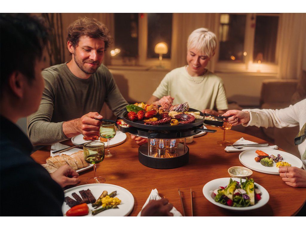 Stolní gril na bioetanol CIRCLE 35 Pro s raclette pánvičkami